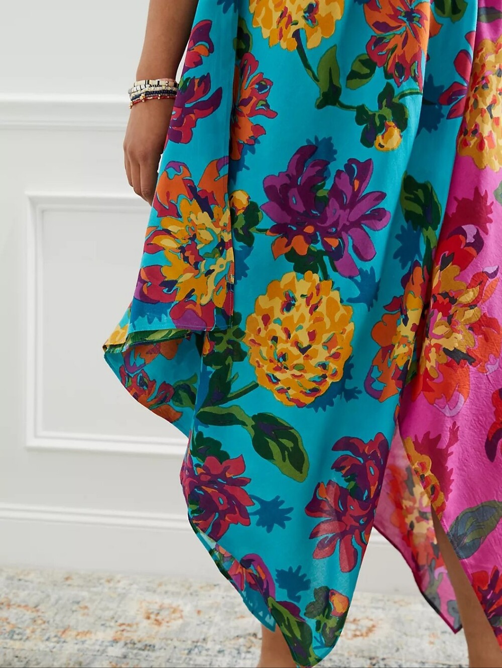 Anthropologie Flowy Dress Floral Pink Blue Spaghetti Straps Size XS S Women's - Picture 4 of 16